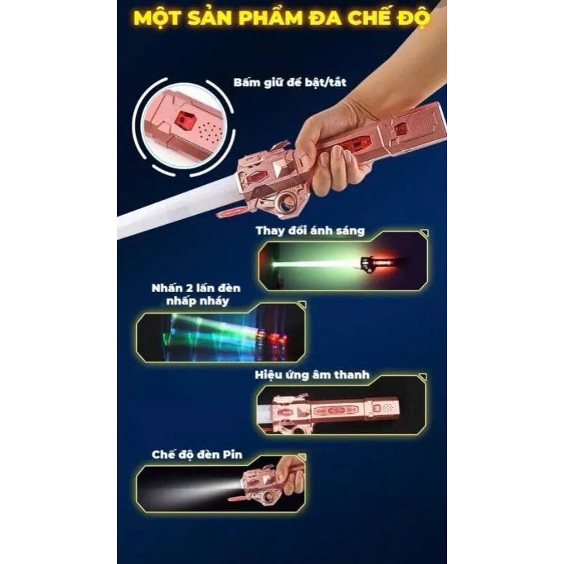 Kiếm Ánh Sáng Lazer Phiên Bản Mới 7 Màu Led Sạc Type C Thay Đổi Theo Ý Thích Có Thể Ghép Đôi - Thu G