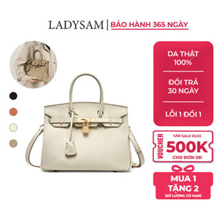 Túi Xách Nữ Birkin Da Thật Mềm Mại Chính Hãng Ladysam - Túi Xách Da Bò Đeo Chéo Đeo Vai Thời Trang Cao Cấp Size 24