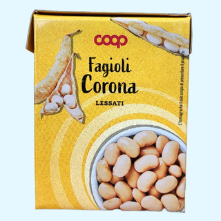 COOP -- hộp giấy CORONA 380g -- ĐẬU CORONA NGÂM NƯỚC MUỐI / Ý / Fagioli Corona Lessati