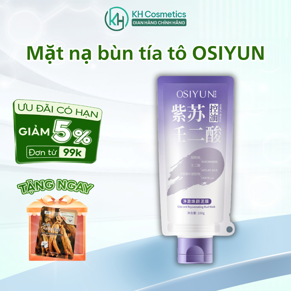 Mặt nạ bùn tía tô OSEYUN – OSEYUN mặt nạ bùn làm sạch sâu, thanh lọc da, se khít lỗ chân lông