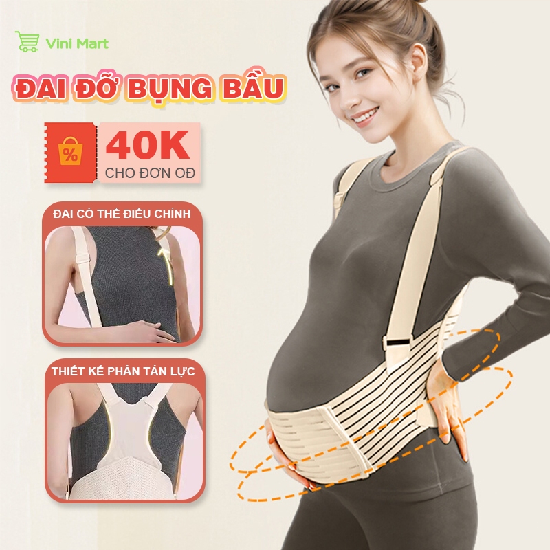 Đai đỡ bụng bầu công nghệ 3D co giãn tốt giúp giảm đau lưng, nâng đỡ bụng cho mẹ | Vini Mart
