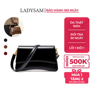 Túi Xách Nữ Baguette Đeo Vai Da Bò Cao Cấp Ladysam - Túi Sát Nách Thời Trang Nắp Gập Size 22 Phong Cách Thời Trang Basic