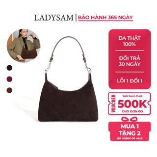 Túi Xách Tay Nữ Đeo Vai Kẹp Nách Mix Da Cá Tính Ladysam - Túi Belle Hobo Dáng Bán Nguyệt Size 30