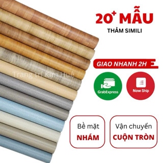 Thảm lót sàn simili nhựa giả gỗ, thảm nhựa trải sàn vân gỗ chống trượt, miếng dán nền nhà nhám dày 0.5mm giá rẻ
