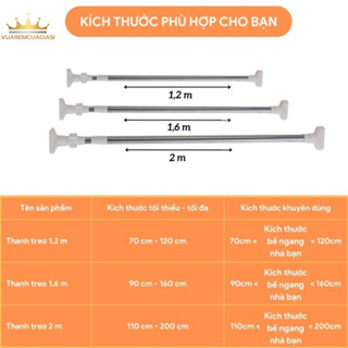  Thanh treo không cần khoan inox dùng treo rèm cửa móc quần áo Vuaremgiasi 