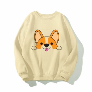 [HCM] (40-70kg) Áo sweater unisex chất nỉ bông mỏng, in nhiệt. S31-cún - chó