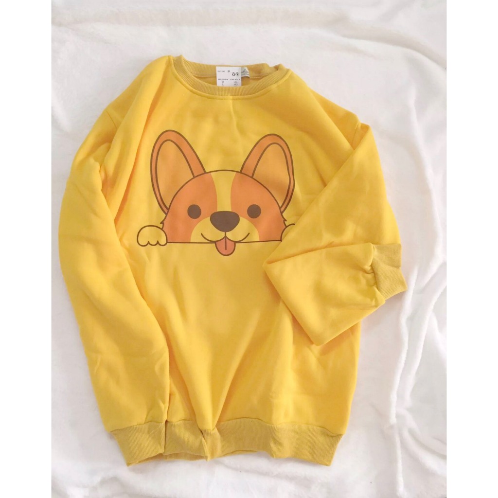 [HCM] (40-70kg) Áo sweater unisex chất nỉ bông mỏng, in nhiệt. S31-cún - chó