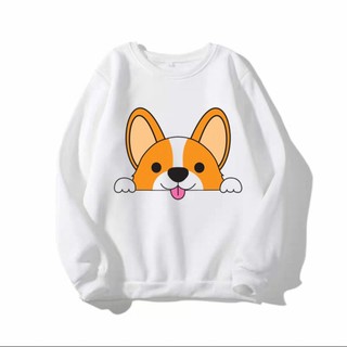 [HCM] (40-70kg) Áo sweater unisex chất nỉ bông mỏng, in nhiệt. S31-cún - chó
