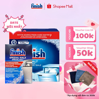Muối rửa bát Finish 4kg, Muối rửa chén làm mềm nước Finish 1,5kg cao cấp loại bỏ tạp chất trong nước, ngăn