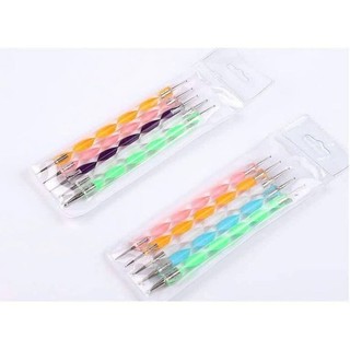 sét chấm bi, bút chấm bi nail sét 5 cây 2 đầu