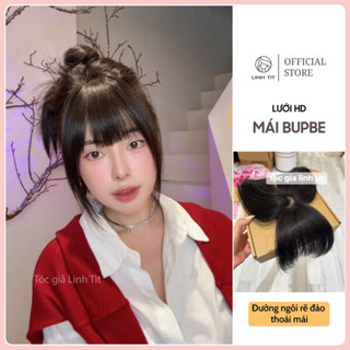 Phủ Hói mái Bupbe lưới HD mô phỏng ra đầu (t ó c t h ậ t) độ dài tóc 25 cm | Tóc giả Linh Tít