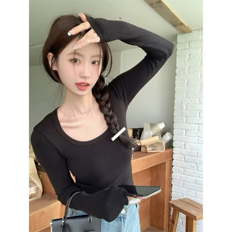 Áo Thun Tay Dài Cổ Tròn Cực Xinh Phong Cách Hàn Quốc AT11 (Có Bigsize) | BigBuy360 - bigbuy360.vn