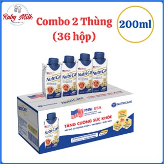 Combo 2 Thùng Sữa Bột Pha Sẵn NUTRICARE GOLD 200ML - Giúp Ngủ Ngon Hỗ Trợ Tim Mạch Cơ Xương Khớp (36 Hộp)