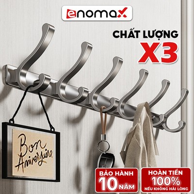 Móc Treo Gắn Tường ENOMAX Siêu Chắc, Treo Đồ Đa Năng, Chất Liệu Thép Carbon, Chịu Lực 50kg,  Đi Kèm Keo Dán, Ốc Vít