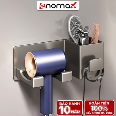 Giá đỡ máy sấy tóc Enomax dán tường chắc chắn, Chất liệu Nhôm hàng không, tặng kèm keo dán. Bảo hành 10 năm (Eno-0401)