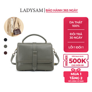 Túi Xách Tay Nữ Phong Cách Satchel Basic Da Thật Mềm Mại Ladysam - Túi Đeo Chéo Đeo Vai Nhiều Ngăn Tiện Dụng Size 25