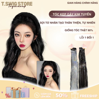 Tóc kẹp Dải Light Nhũ Kim Tuyến Long Lanh, Hiện Đại, Cao Cấp