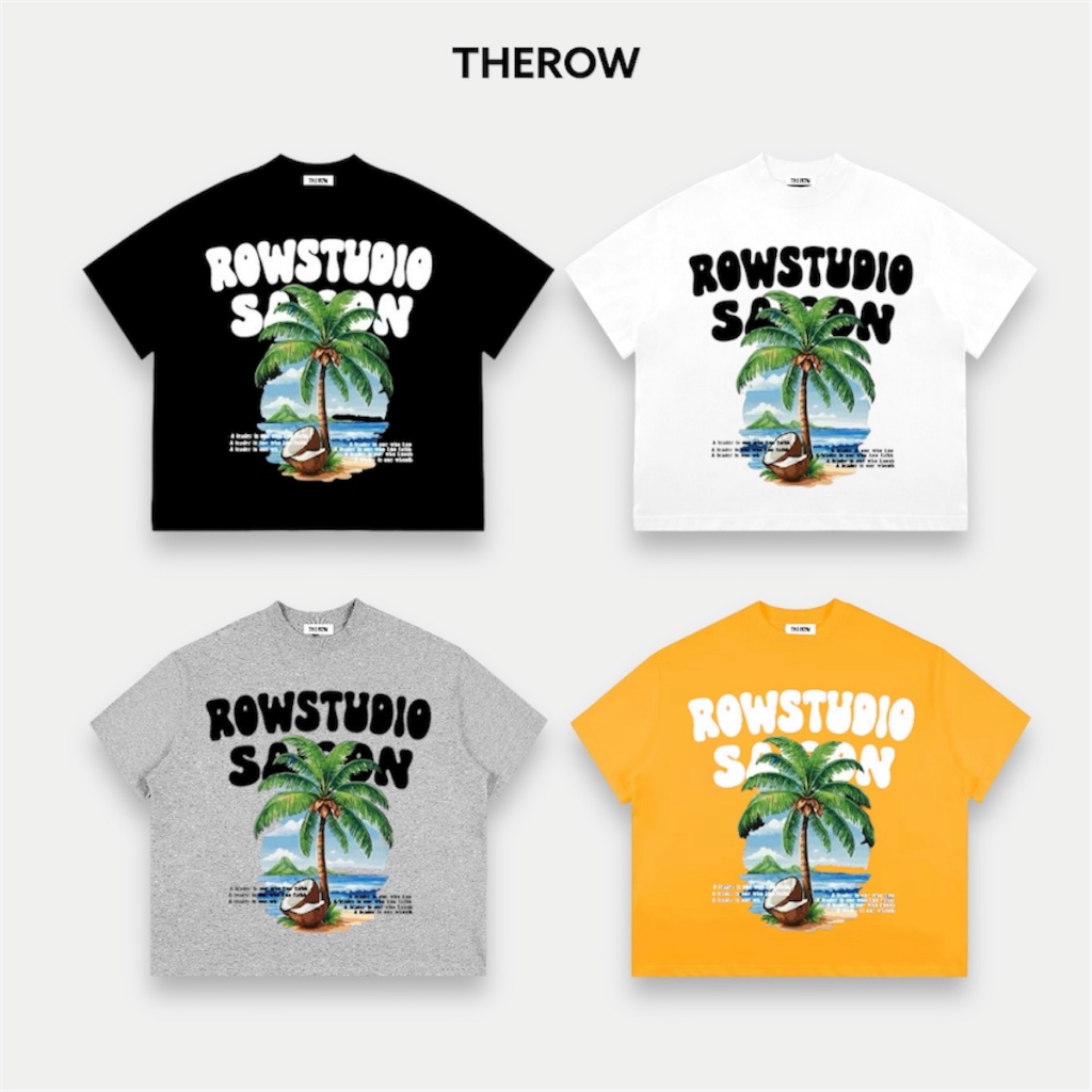 Áo Thun Big Boxy Local Brand THEROW Tay Ngắn Cotton " CÂY DỪA COCONUT " Menswear Unisex Nam Nữ Cổ Tròn Hot Trend 2025 | BigBuy360 - bigbuy360.vn