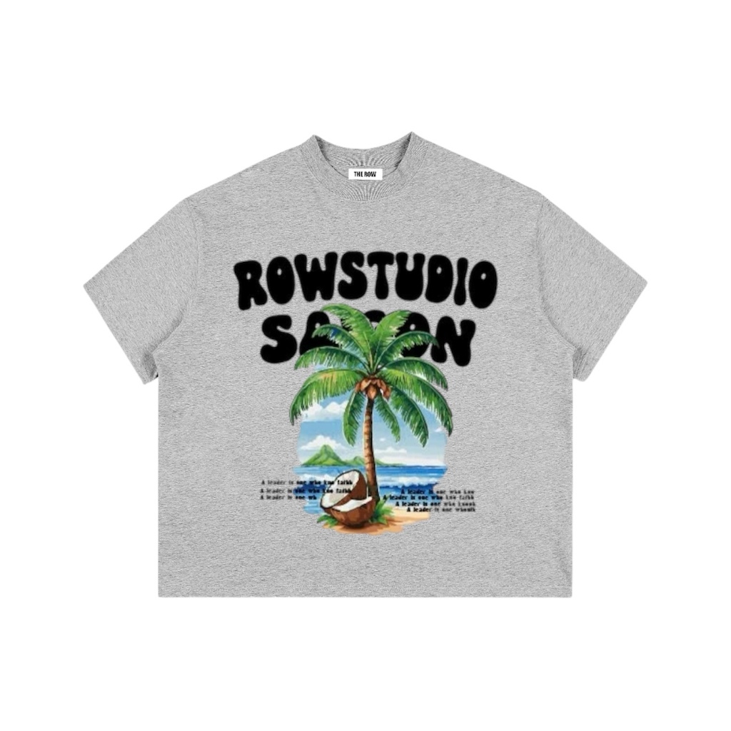 Áo Thun Big Boxy Local Brand THEROW Tay Ngắn Cotton " CÂY DỪA COCONUT " Menswear Unisex Nam Nữ Cổ Tròn Hot Trend 2025 | BigBuy360 - bigbuy360.vn