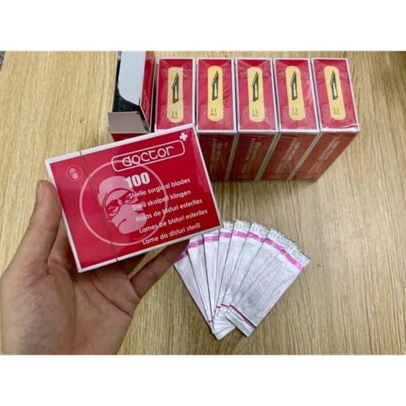 Dao rạch mụn, dao mổ 11 (HỘP NGUYÊN 100 CÁI.)