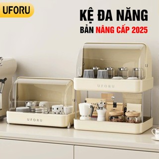 Khay úp cốc chén nhiều tầng UFORU bản mới 2025 có nắp đậy chống bụi bẩn vi khuẩn, kệ nhiều tầng chắc chắn - UF720