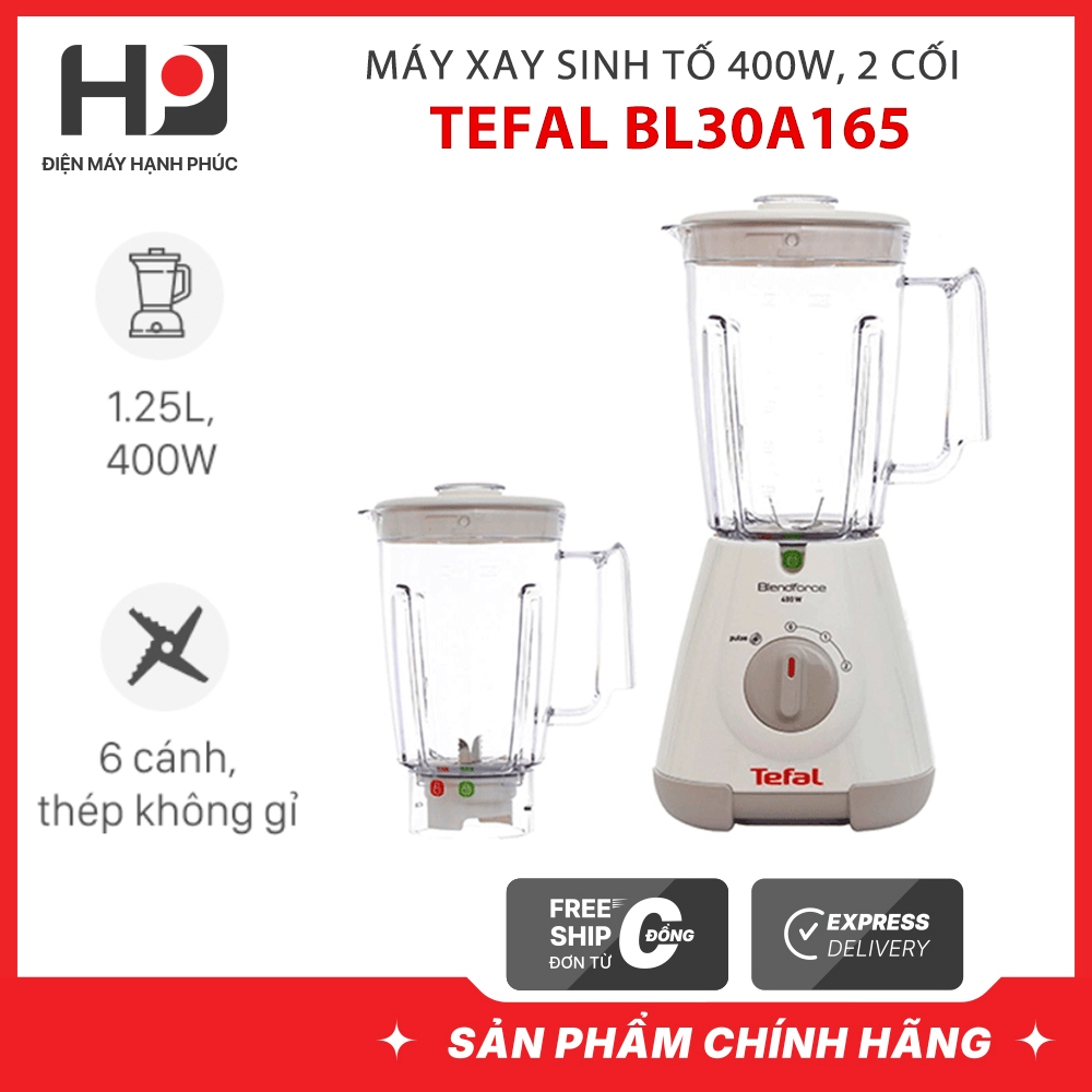 Máy xay sinh tố Tefal BL30A165 công suất 400W, 2 cối xay 1.25L - Bảo hành 2 năm chính hãng