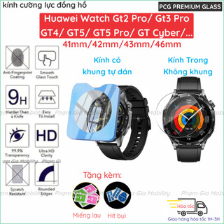  Kính cường lực Huawei Watch GT2 GT3 GT4 GT5 GT6 Pro 41mm 42mm 43mm 46mm GT 2 3 4 5 6 Cyber khung tự dán màn hình đồng hồ 