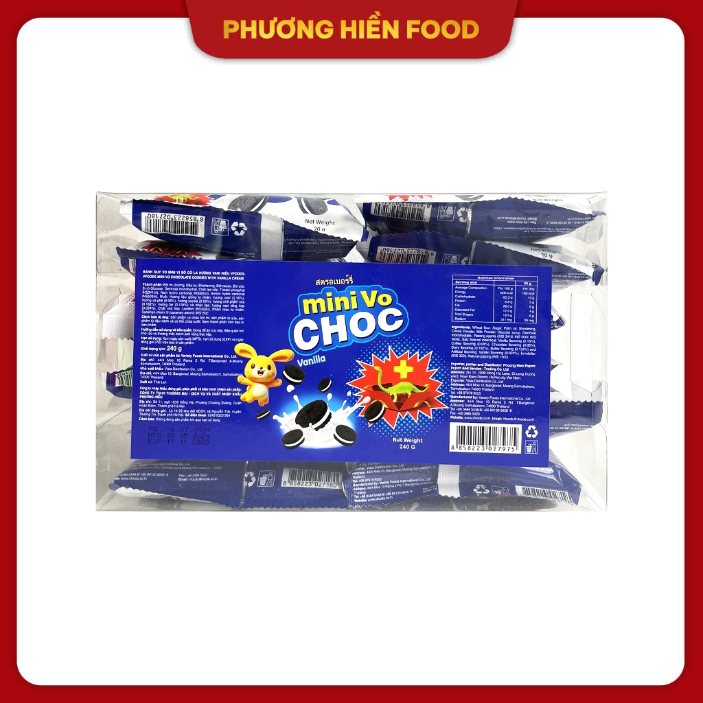 [Bánh Vfoods] COMBO 3 gói Bánh quy VO mini vị sô cô la hiệu Vfoods 20g - gói hiệu Vfoods nhập khẩu T