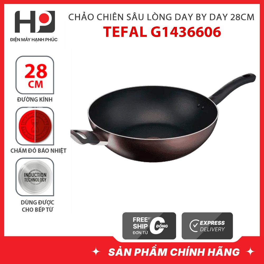 Chảo chiên sâu lòng Tefal Day By Day 28cm G1436606 [Hàng chính hãng]
