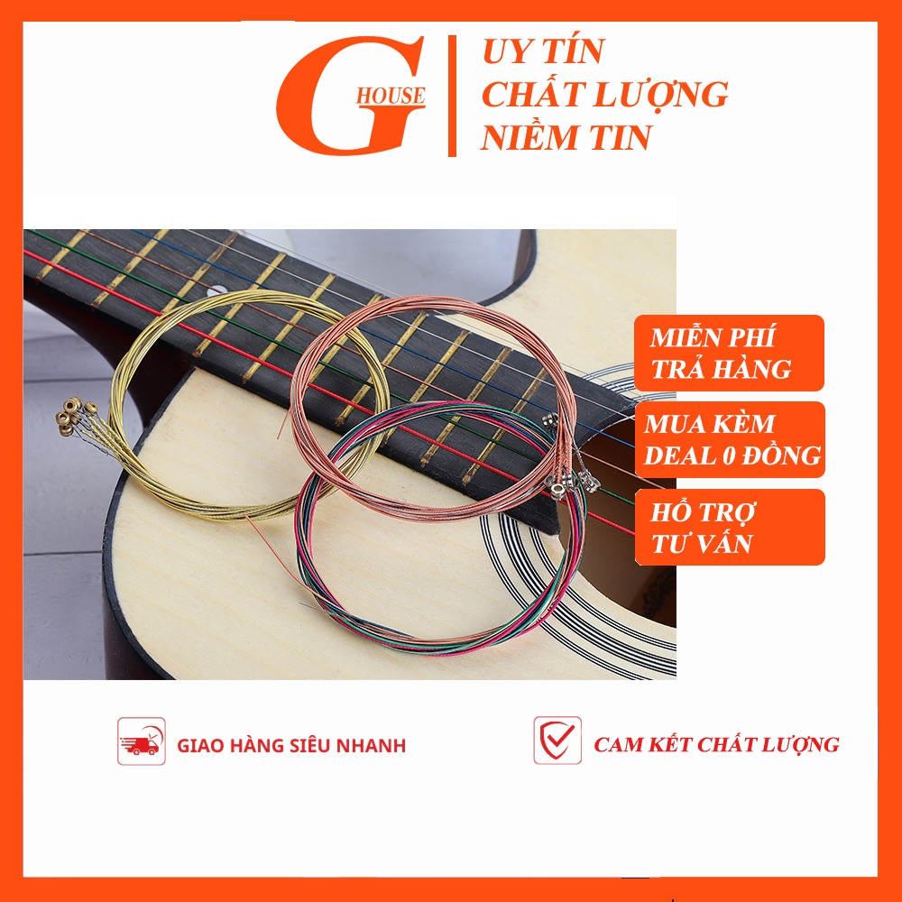Dây Đàn Guitar Acoustic | Dây Đàn Guitar Acoustic Kim Loại Size 11 | Dây Bền Chất Lượng Bộ 6 Dây