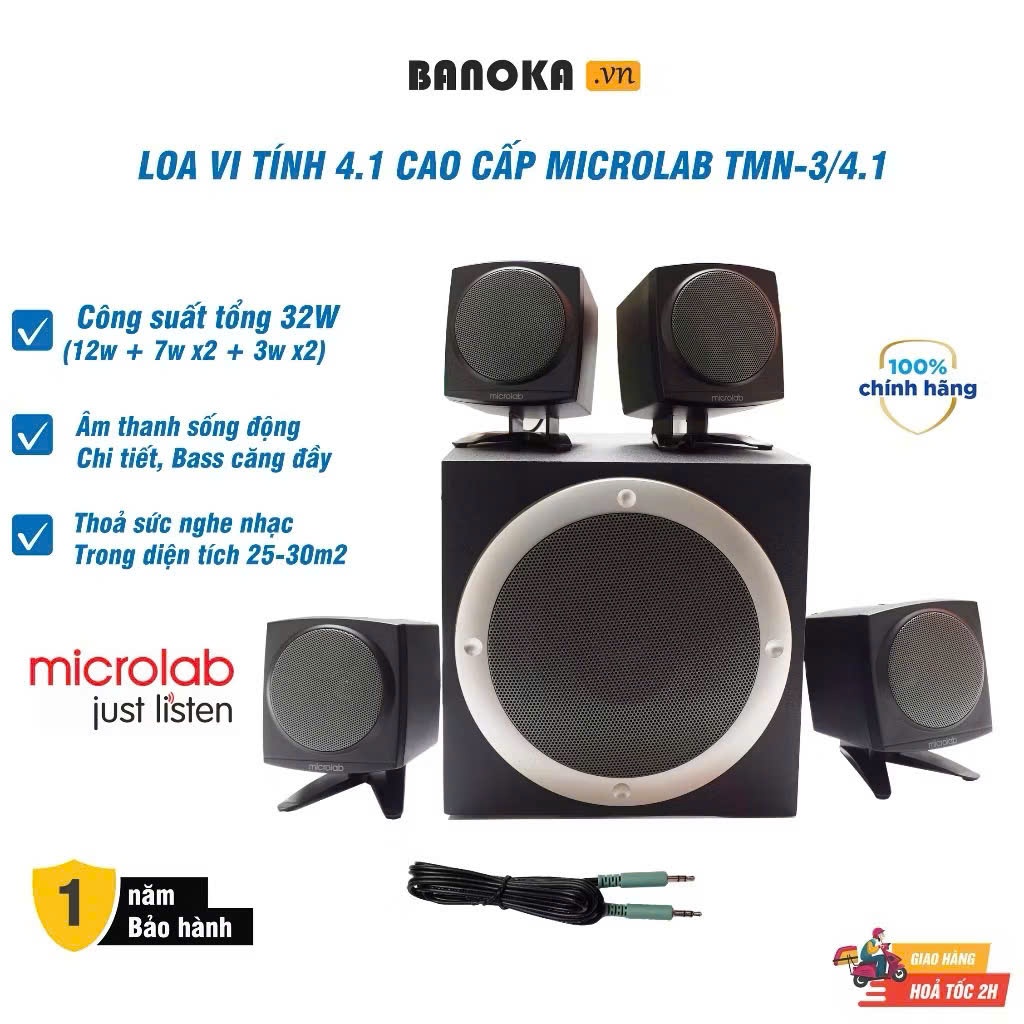 [chính hãng] Loa vi tính 4.1 cao cấp Microlab TMN-3/4.1 cho chất lượng âm thanh sống động, chi tiết