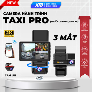 Camera hành trình ô tô 4Taxi Pro 3 mắt cam kết nối điện thoại ghi hình tốc độ cao độ phân giải 2k bảo hành 12 tháng