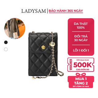Túi Đựng Điện Thoại Đeo Chéo Đeo Vai Nữ Da Thật Cao Cấp Ladysam - Túi Xách Nữ Phong Cách Hàn Quốc Size 12 Vừa IP 15prm