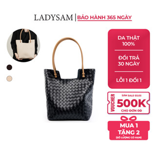 Túi Tote Da Công Sở Da Thật Mềm Mại Ladysam - Túi Xách Tay Nữ Đeo Vai Kẹp Nách Size 25 Rộng Rãi Cho Nàng Đi Học Đi Làm