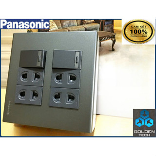 (Chính hãng) Mặt công tắc ổ cắm PANASONIC -Xám ánh kim -Mặt 1-2-3-4-6 -Công tắc 1 và 2 chiều, Ổ cắm đơn, đôi 3 chấu