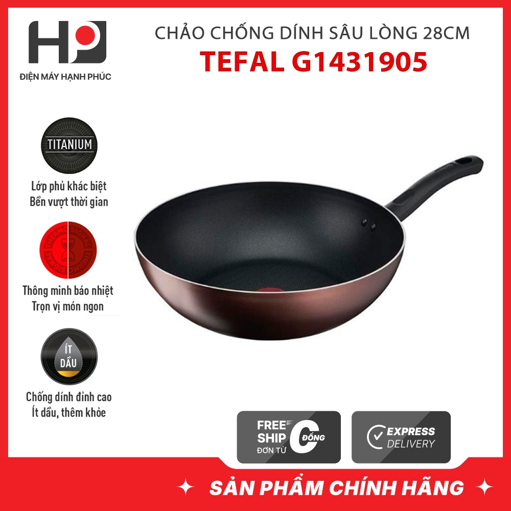 Chảo chống dính sâu lòng đáy từ Day By Day Tefal G1431905 28cm