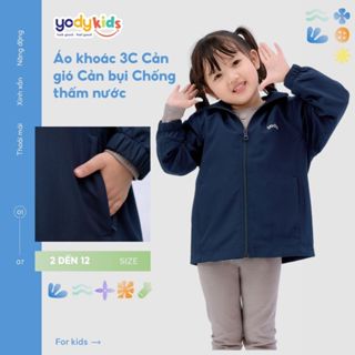 [SALE 30%] Áo gió trẻ em YODY bản thông minh trượt nước có phản quang trời tốt cản gió cản bụi AKK5021