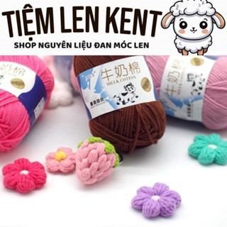 Combo 10 cuộn len Milk bò 50gr,được mix màu