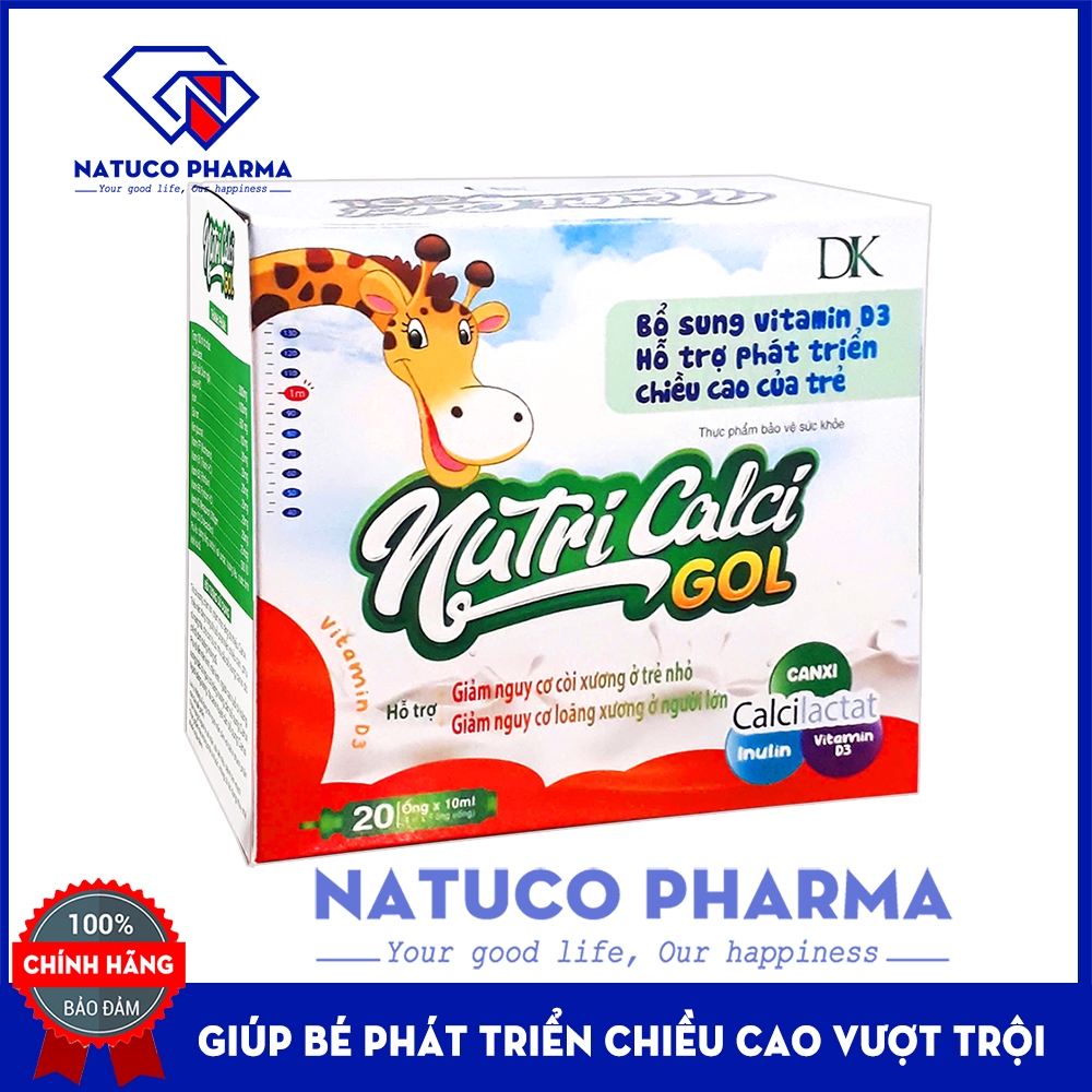 NUTRI CALCI GOL - siro bổ sung canxi, vitamin D3, K2, sữa non giúp phát triển chiều cao, giảm còi xư