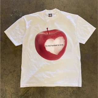 Áo Phông Hè Nam Nữ Cổ Tròn Phối Hình Táo Trái Tym, Áo Thun Tay Ngắn Chất Chất Vải Cotton Khô Mềm Mịn, Thoáng Mát