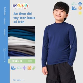 [SALE 30%] Áo giữ nhiệt trẻ em YODY thu đông cổ 3cm size lớn từ 10-13 tuổi ATK7051