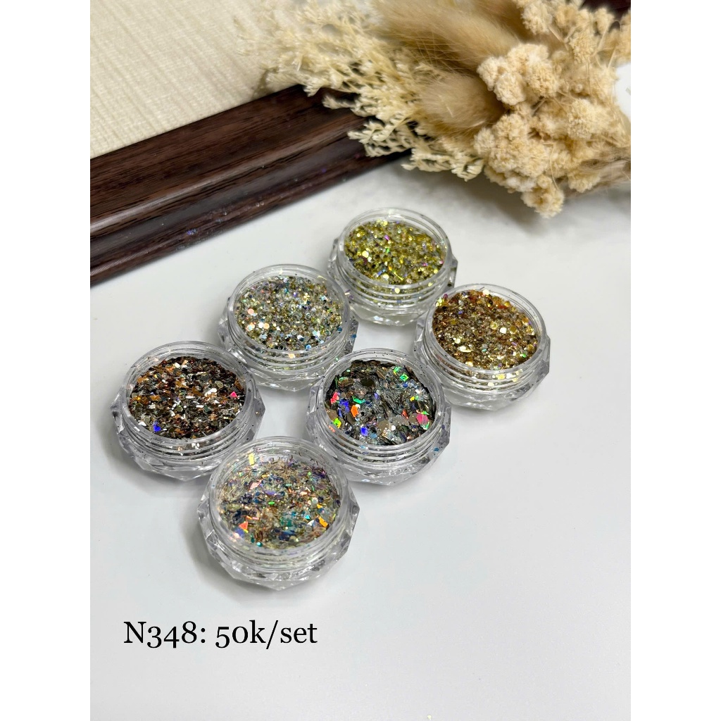 𝐏𝐡𝐮̣ 𝐤𝐢𝐞̣̂𝐧 𝐧𝐚𝐢𝐥 - Set nhũ mix 6 ô N348