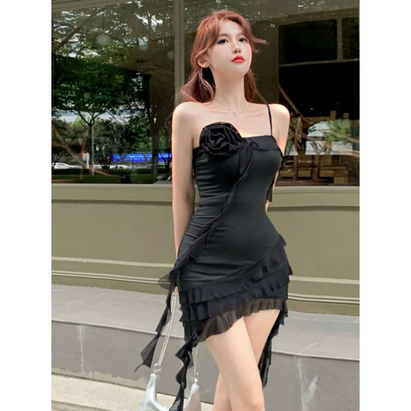 váy bèo hoa quây lệch dây mix đuôi cá dài (2613#) | BigBuy360 - bigbuy360.vn