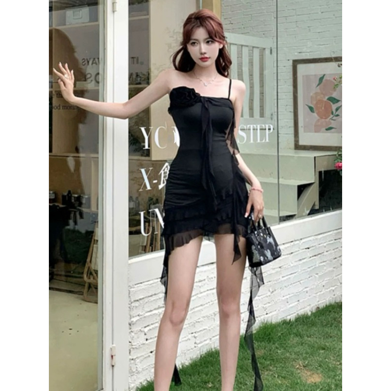 váy bèo hoa quây lệch dây mix đuôi cá dài (2613#) | BigBuy360 - bigbuy360.vn