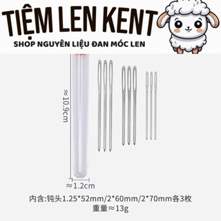 Kim khâu len kim loại bán lẻ và hộp 9 kim kim 3 size