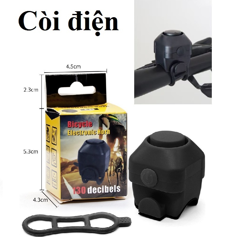 Còi xe đạp A-08, còi điện xe đạp 5 kiểu chuông, còi chống nước