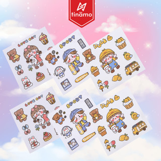 Sticker 2D trang trí bình giữ nhiệt, họa tiết dễ thương TINAMO