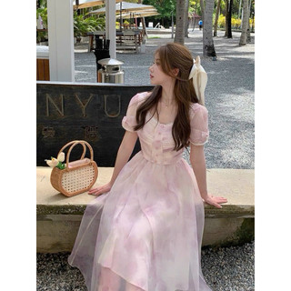 Đầm voan TRIPBLE T DRESS tay ngắn siêu xinh - Free size dưới 54kg
