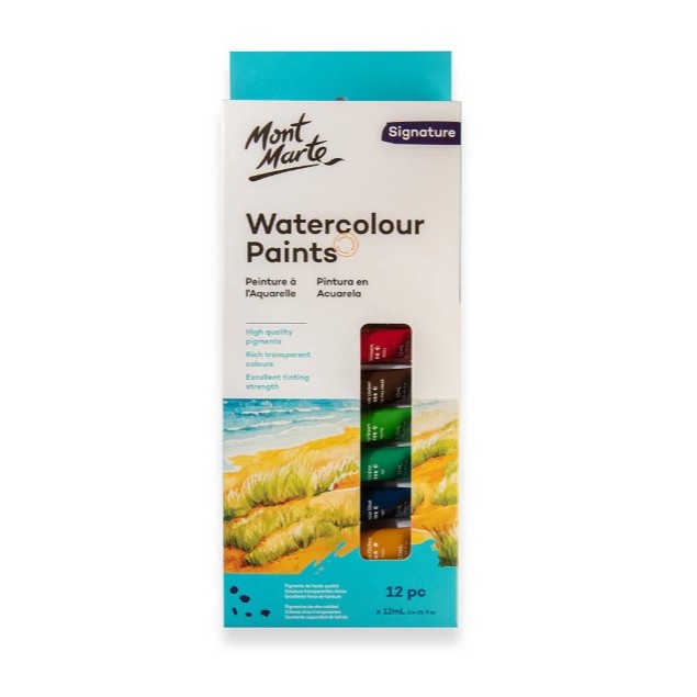 Bộ 12 Màu Nước Mont Marte Tuýp 12ml