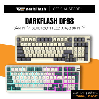 Bàn Phím Cơ Không Dây Bluetooth Darkflash DF98 Phím Cơ Silent Gõ Không Ồn Gaming Led RGB Núm Vặn Hotswap 5 Pin 3 Pin